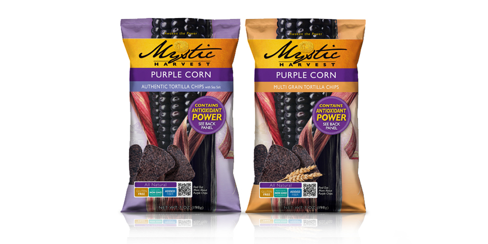 Mystic harvest Purple Corn Tortilla Chips Packaging